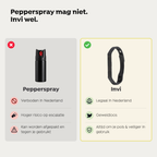 Pepperspray is verboden in Nederland, de Invi Sport armband is een legaal en geweldloos alternatief